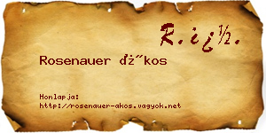 Rosenauer Ákos névjegykártya